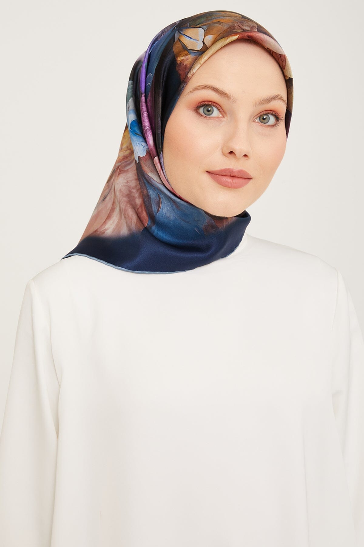 Armine Nocturne Floral Silk Scarf #32 Silk Hijabs,Armine Armine 