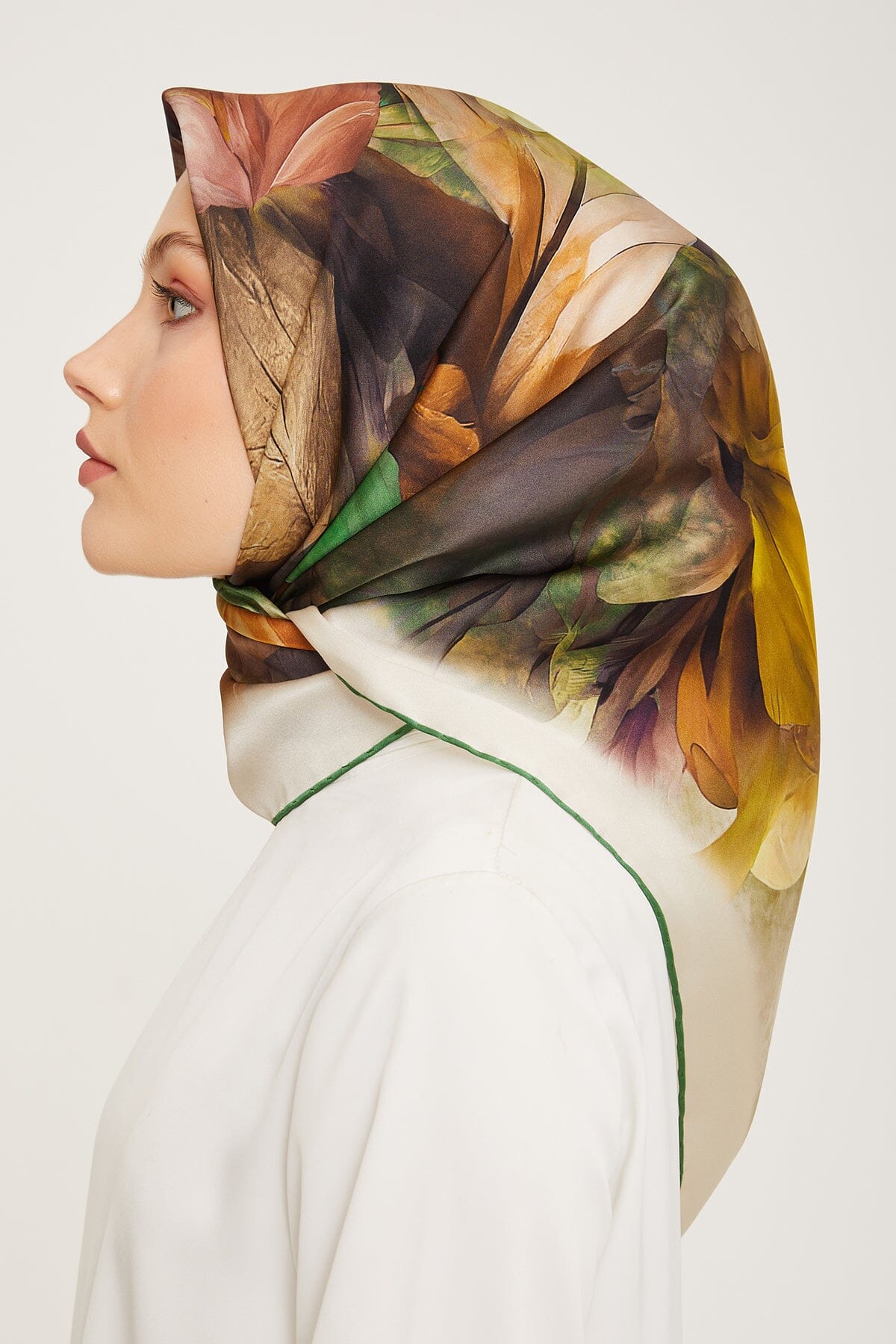 Armine Nocturne Floral Silk Scarf #33 Silk Hijabs,Armine Armine 