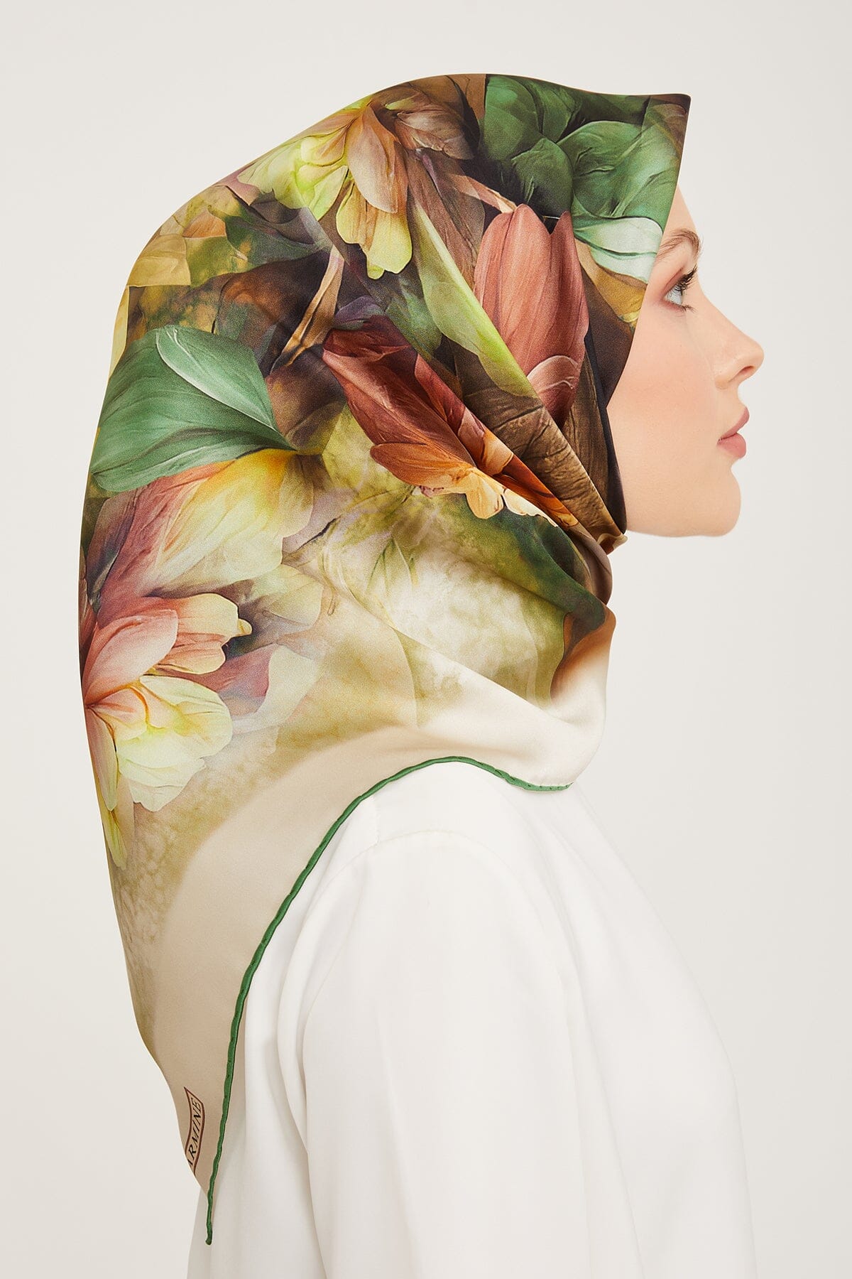 Armine Nocturne Floral Silk Scarf #33 Silk Hijabs,Armine Armine 