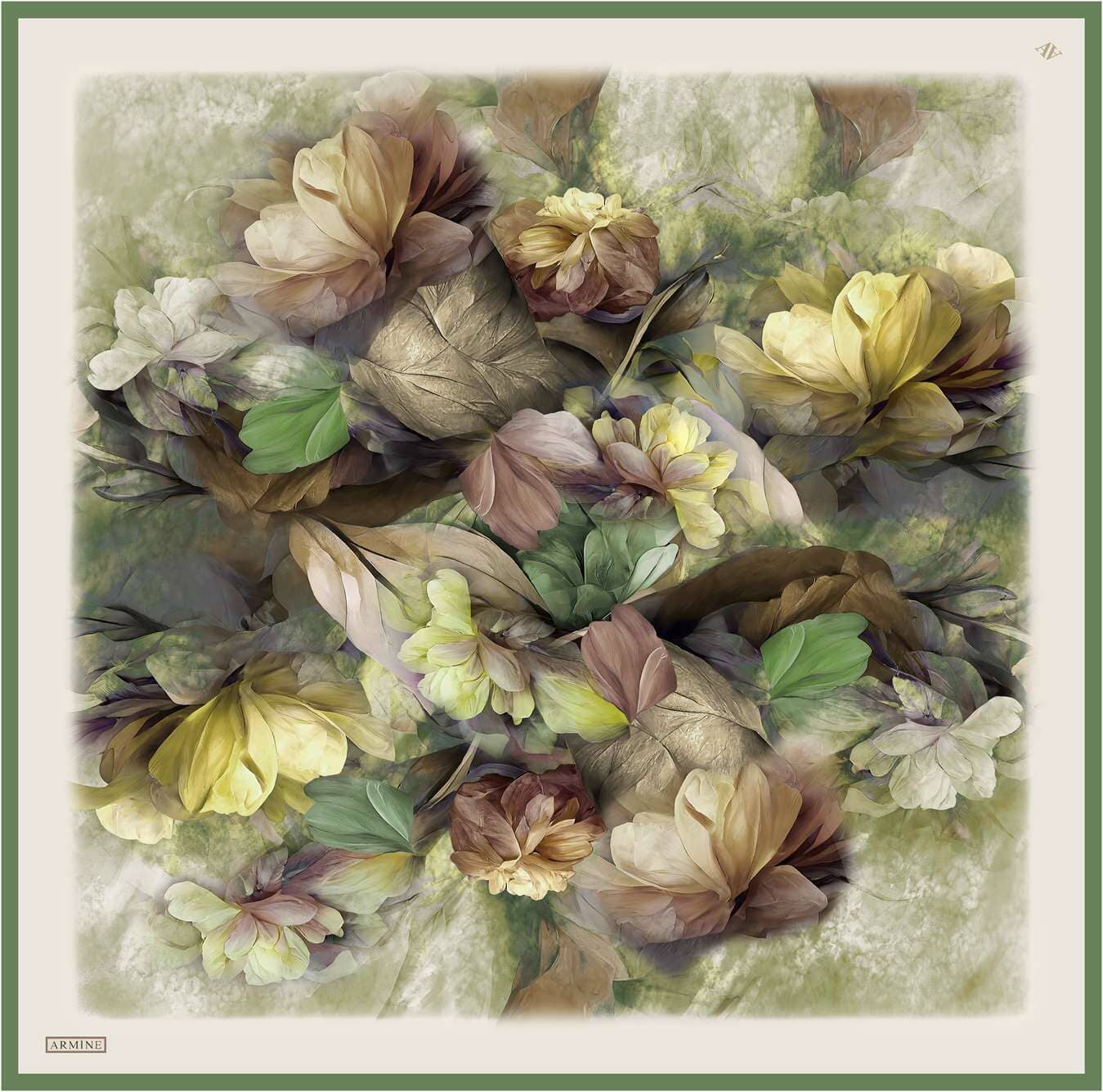 Armine Nocturne Floral Silk Scarf #33 Silk Hijabs,Armine Armine 