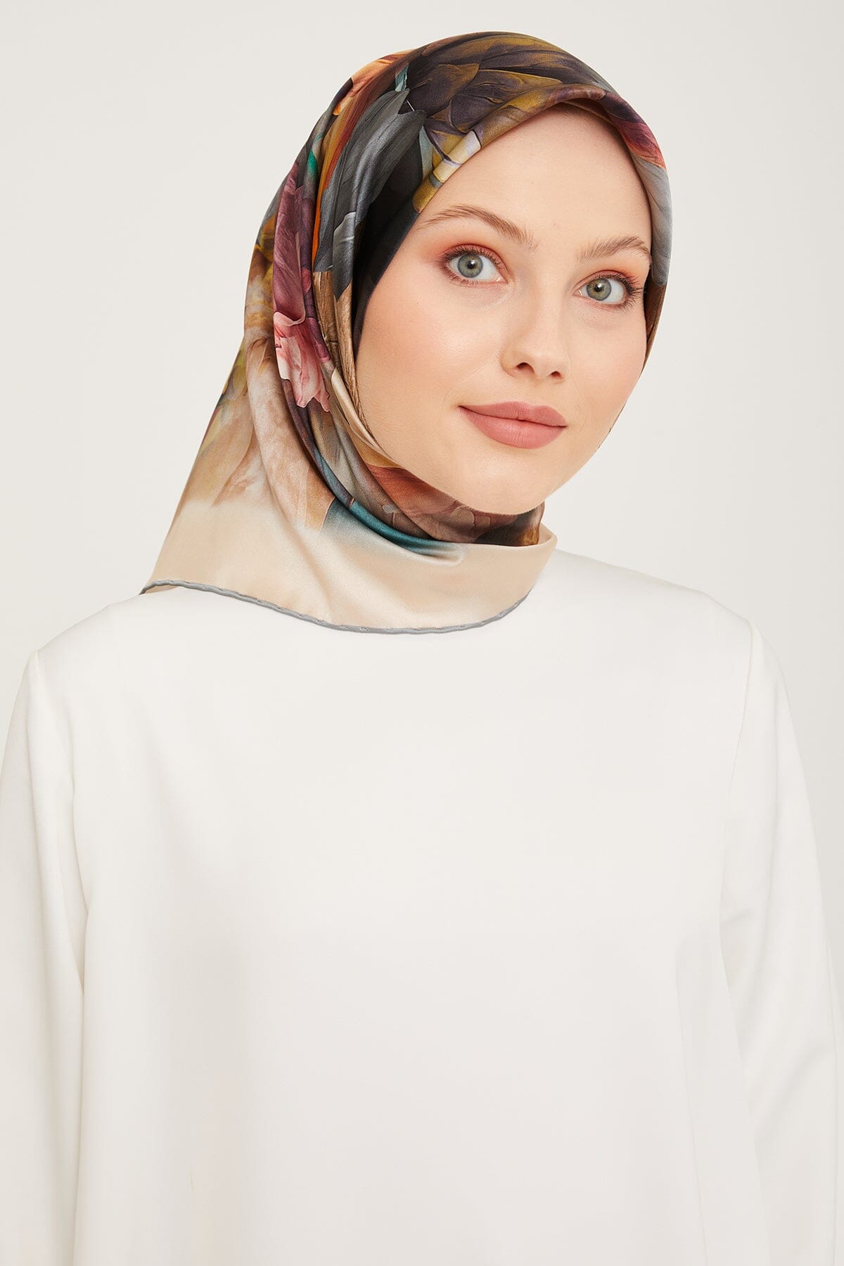 Armine Nocturne Floral Silk Scarf #34 Silk Hijabs,Armine Armine 