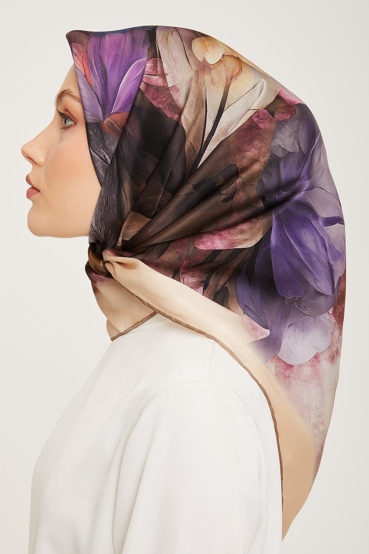 Armine Nocturne Floral Silk Scarf #36 Silk Hijabs,Armine Armine 