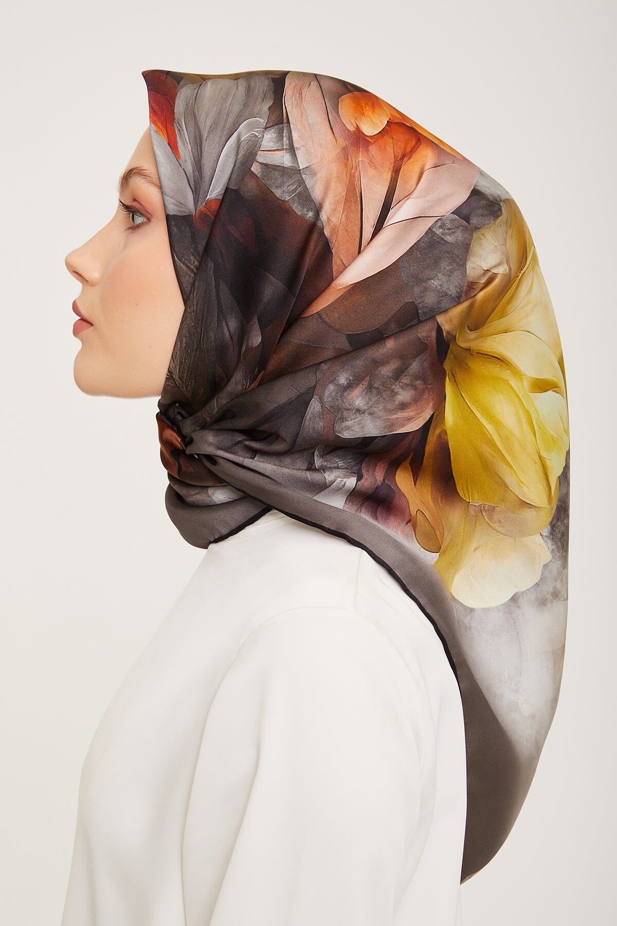 Armine Nocturne Floral Silk Scarf #39 Silk Hijabs,Armine Armine 