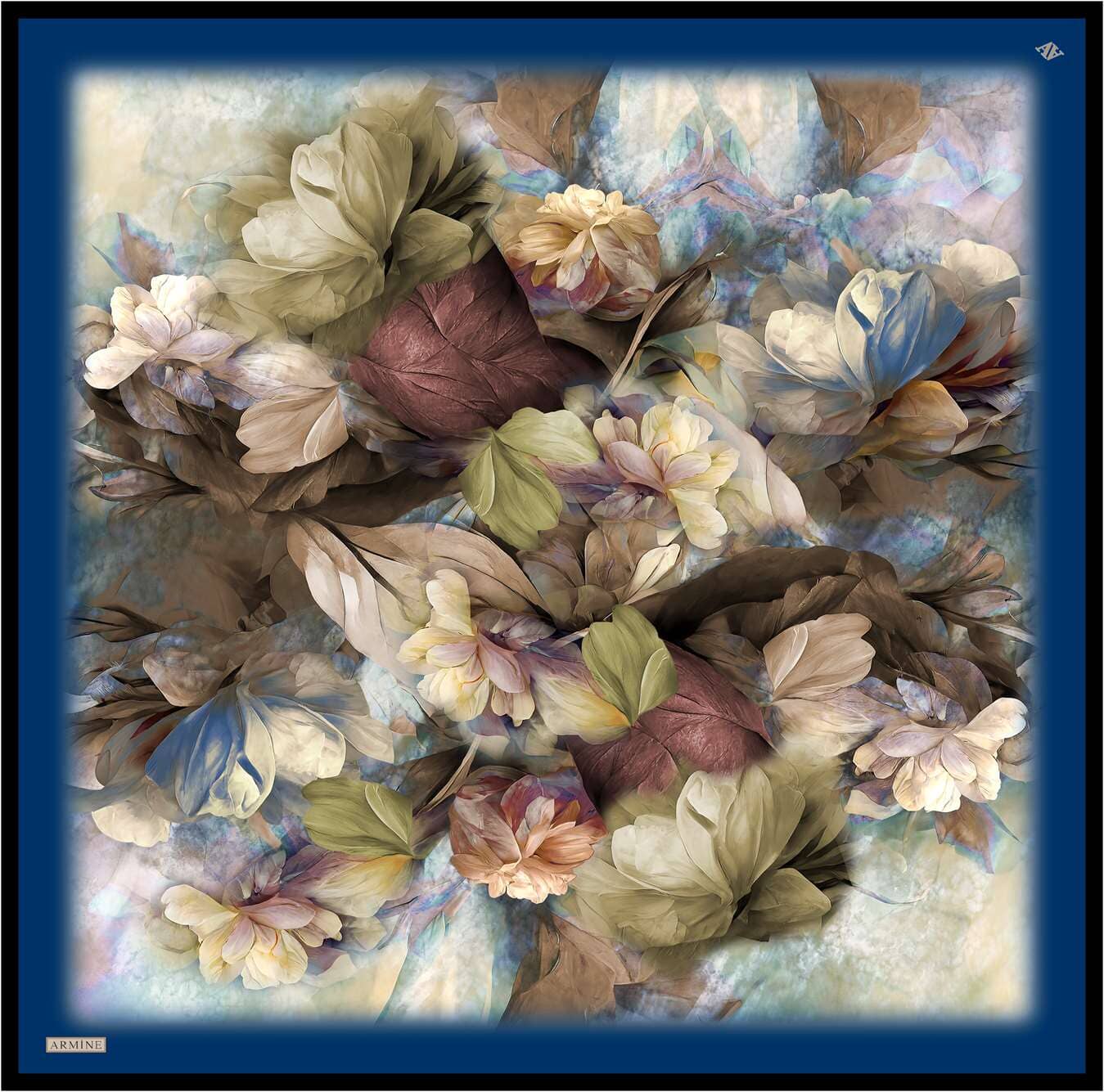 Armine Nocturne Floral Silk Scarf #50 Silk Hijabs,Armine Armine 