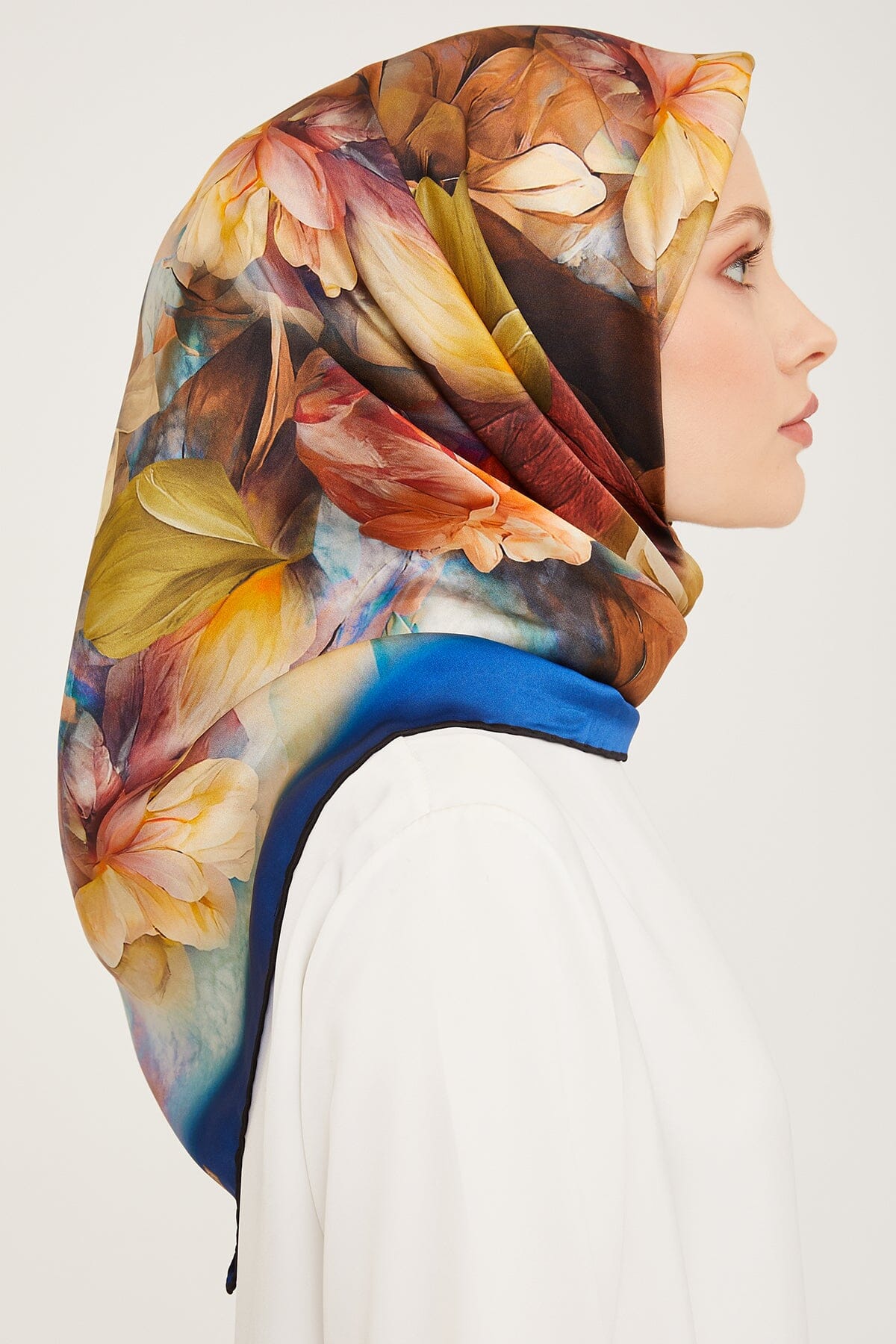 Armine Nocturne Floral Silk Scarf #50 Silk Hijabs,Armine Armine 