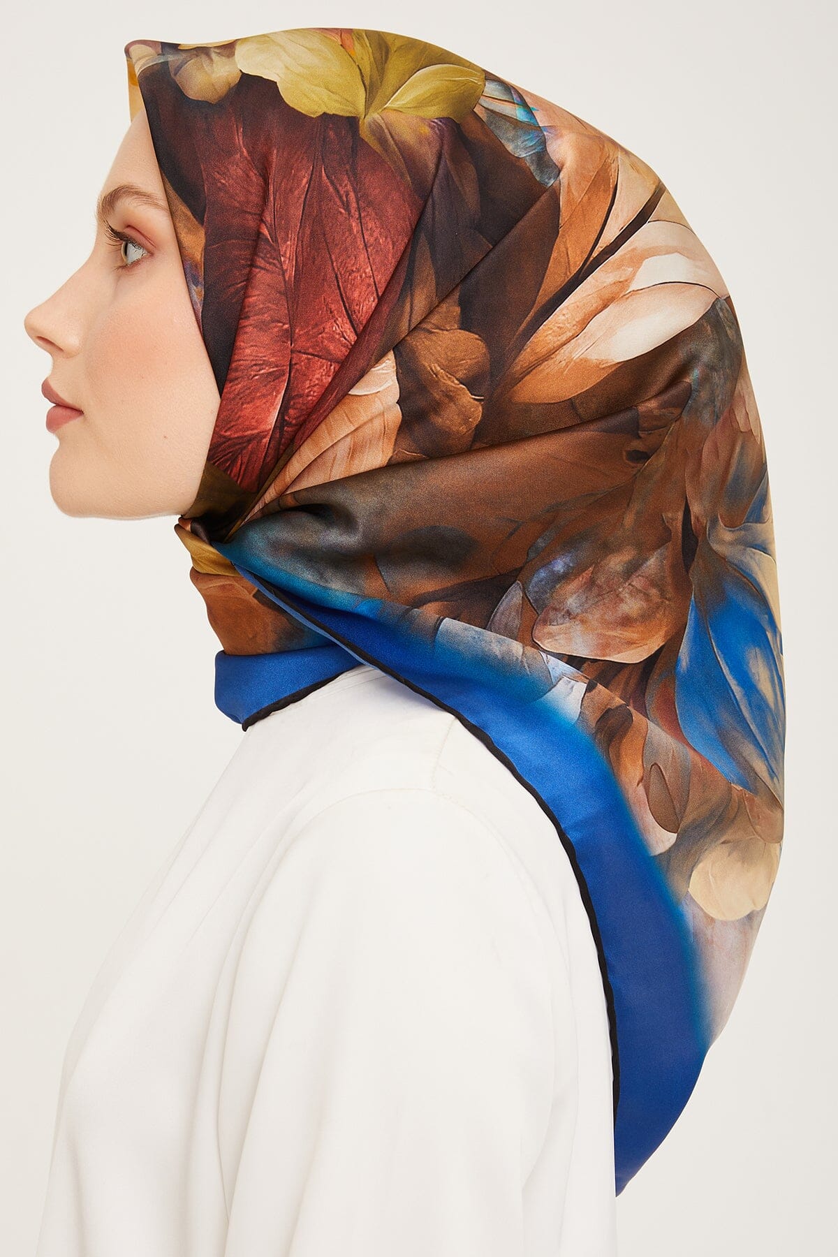 Armine Nocturne Floral Silk Scarf #50 Silk Hijabs,Armine Armine 