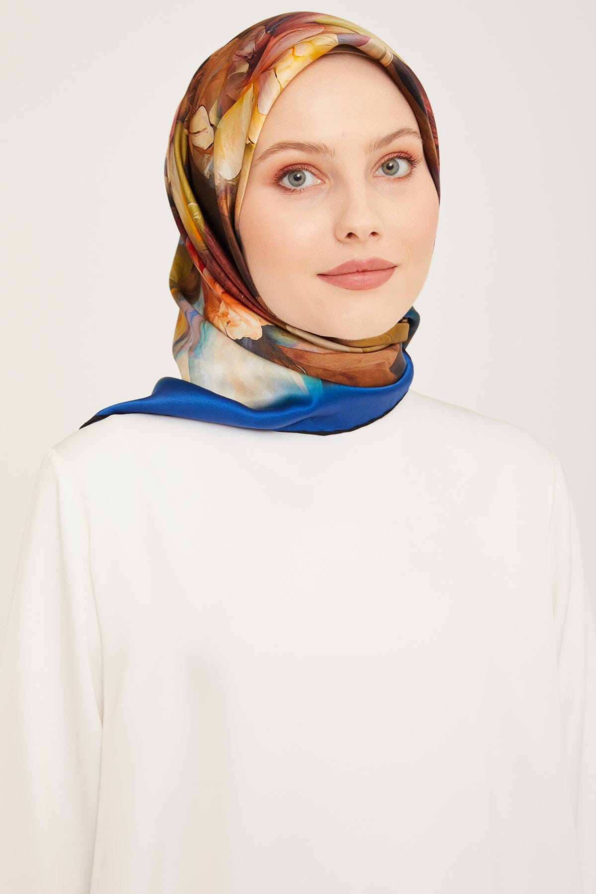 Armine Nocturne Floral Silk Scarf #50 Silk Hijabs,Armine Armine 