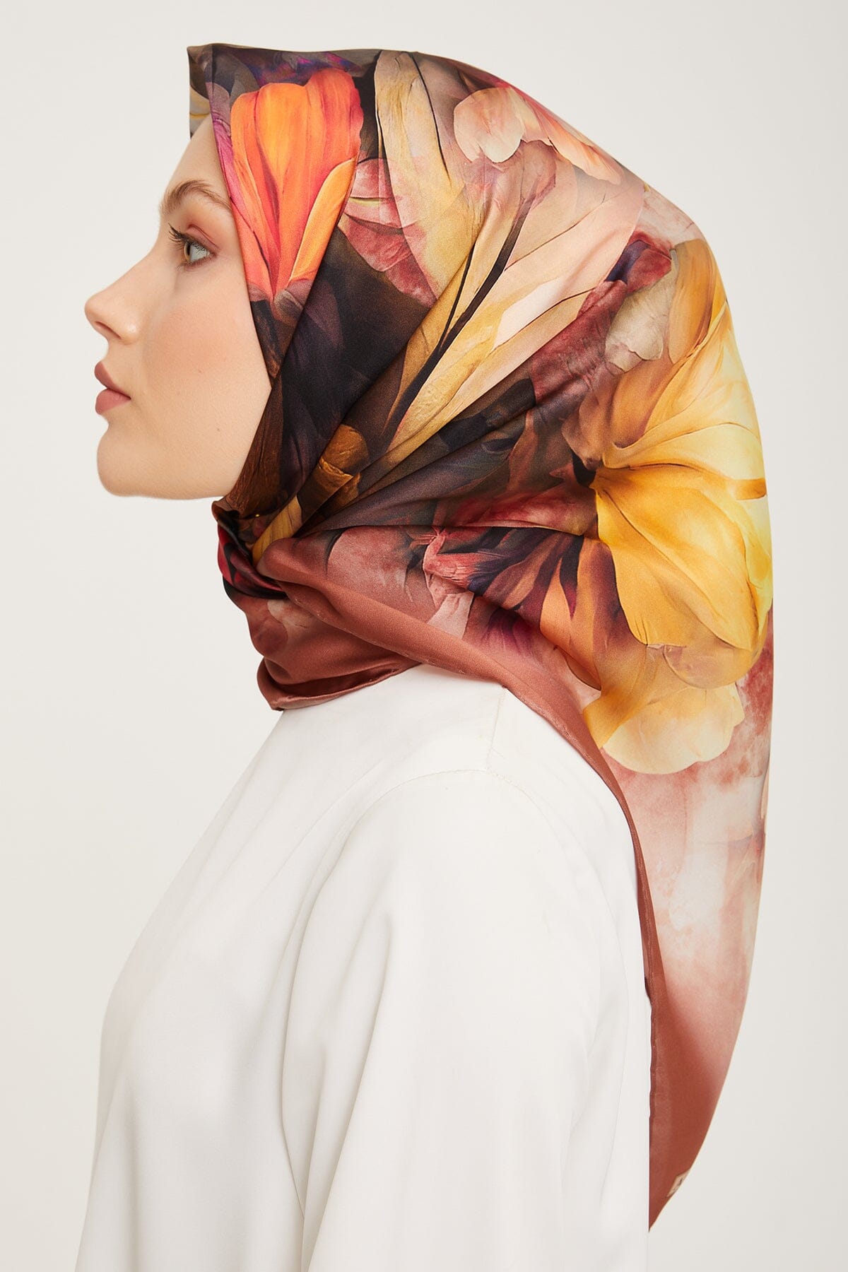 Armine Nocturne Floral Silk Scarf #51 Silk Hijabs,Armine Armine 