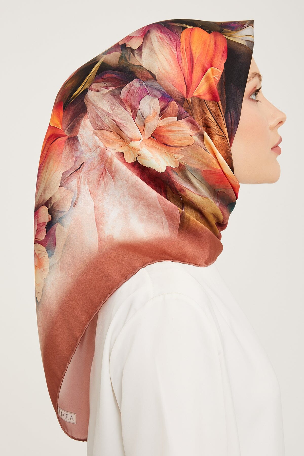 Armine Nocturne Floral Silk Scarf #51 Silk Hijabs,Armine Armine 